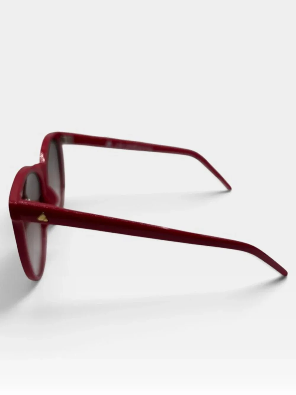 Liz Claiborne Red Round Sunglasses With Case Gradient Lenses Retro Style